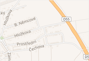 Horní v obci Otrokovice - mapa ulice