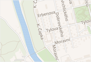 Janáčkova v obci Otrokovice - mapa ulice