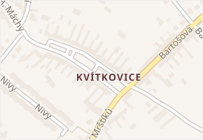 Kvítkovice v obci Otrokovice - mapa části obce