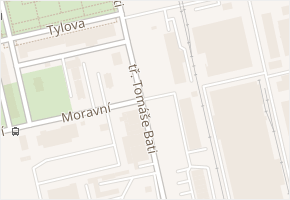 Moravní v obci Otrokovice - mapa ulice