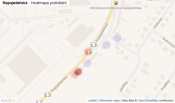 Mapa Napajedelská - Firmy v ulici.