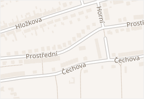 Prostřední v obci Otrokovice - mapa ulice