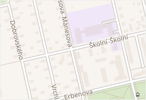 Školní v obci Otrokovice - mapa ulice