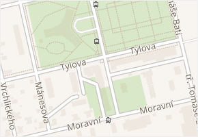 Tylova v obci Otrokovice - mapa ulice