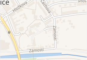 Zámostí v obci Otrokovice - mapa ulice