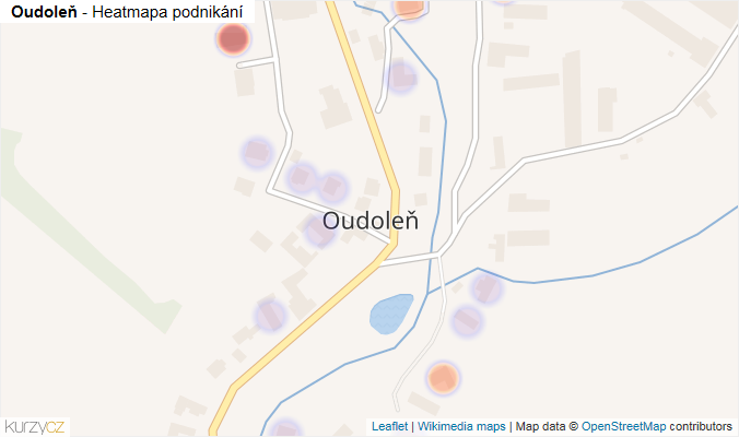 Mapa Oudoleň - Firmy v části obce.