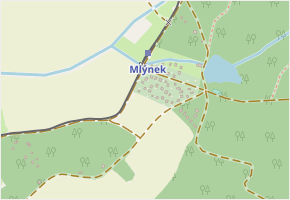 Osada Mlýnek v obci Ovčáry - mapa ulice