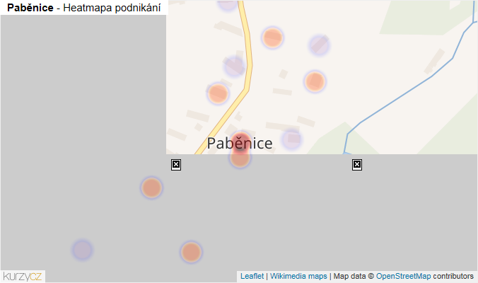 Mapa Paběnice - Firmy v části obce.