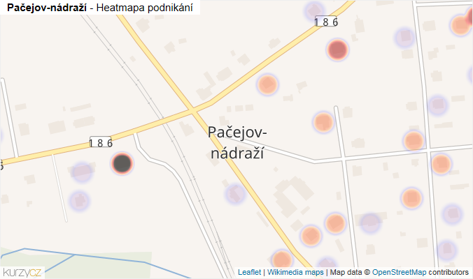 Mapa Pačejov-nádraží - Firmy v části obce.