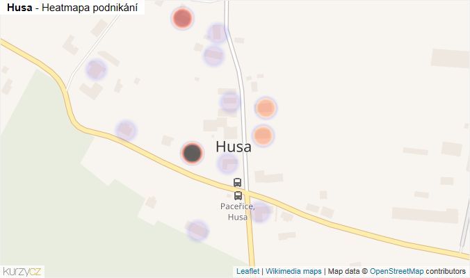 Mapa Husa - Firmy v části obce.