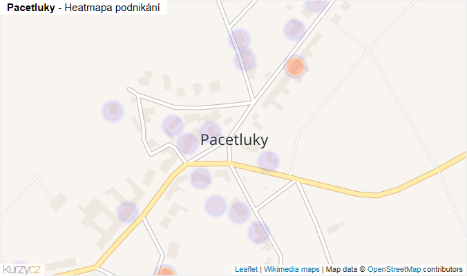 Mapa Pacetluky - Firmy v části obce.