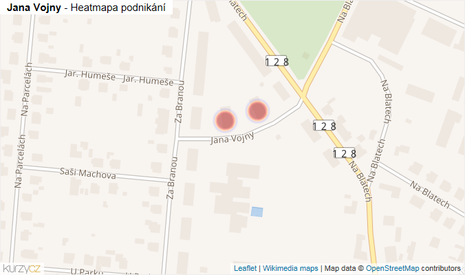 Mapa Jana Vojny - Firmy v ulici.
