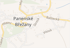 Strmá v obci Panenské Břežany - mapa ulice