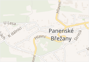 U obory v obci Panenské Břežany - mapa ulice