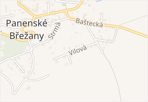 Vilová v obci Panenské Břežany - mapa ulice