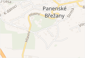 Za zámkem v obci Panenské Břežany - mapa ulice