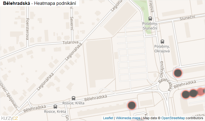 Mapa Bělehradská - Firmy v ulici.