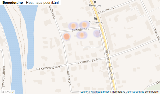 Mapa Benedettiho - Firmy v ulici.