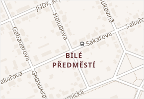 Bílé Předměstí v obci Pardubice - mapa části obce