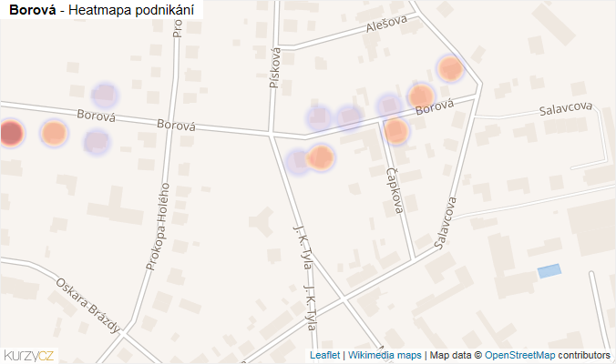 Mapa Borová - Firmy v ulici.