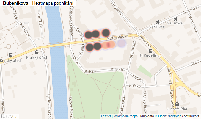 Mapa Bubeníkova - Firmy v ulici.