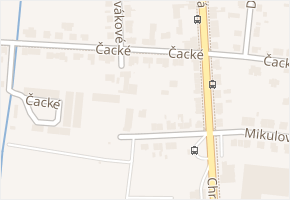 Čacké v obci Pardubice - mapa ulice