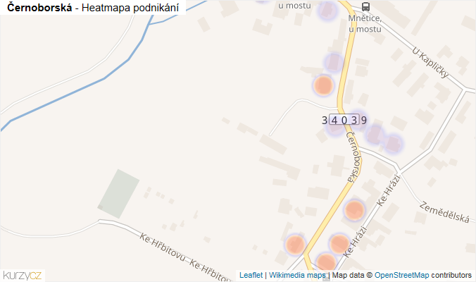Mapa Černoborská - Firmy v ulici.