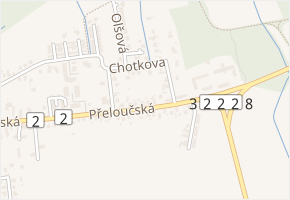 Chotkova v obci Pardubice - mapa ulice