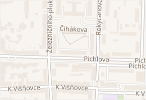 Čihákova v obci Pardubice - mapa ulice