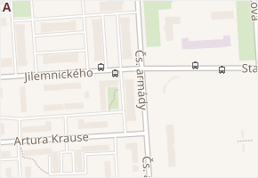 Čs. armády v obci Pardubice - mapa ulice