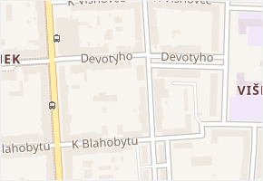 Devotyho v obci Pardubice - mapa ulice