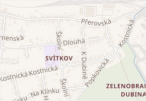 Dlouhá v obci Pardubice - mapa ulice