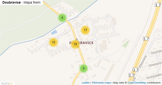 Mapa Doubravice - Firmy v části obce.
