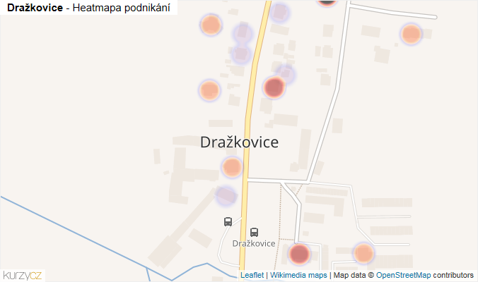 Mapa Dražkovice - Firmy v části obce.