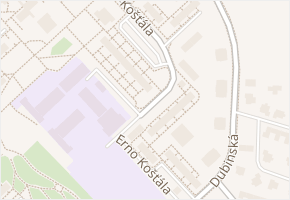 Erno Košťála v obci Pardubice - mapa ulice
