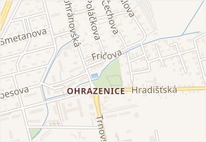 Fričova v obci Pardubice - mapa ulice