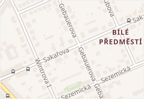 Gebauerova v obci Pardubice - mapa ulice