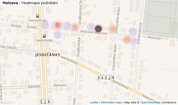 Mapa Holcova - Firmy v ulici.