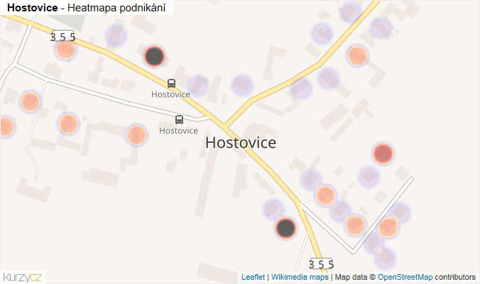 Mapa Hostovice - Firmy v části obce.