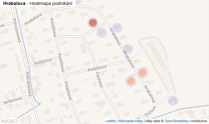 Mapa Hrabalova - Firmy v ulici.