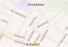 Hraniční v obci Pardubice - mapa ulice