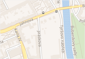Jahnova v obci Pardubice - mapa ulice