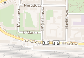 Jungmannova v obci Pardubice - mapa ulice