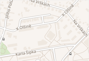 K Olšině v obci Pardubice - mapa ulice