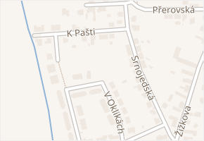 K Pašti v obci Pardubice - mapa ulice