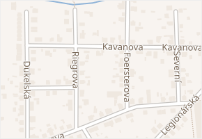Kavanova v obci Pardubice - mapa ulice