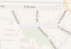 Ke Trati v obci Pardubice - mapa ulice