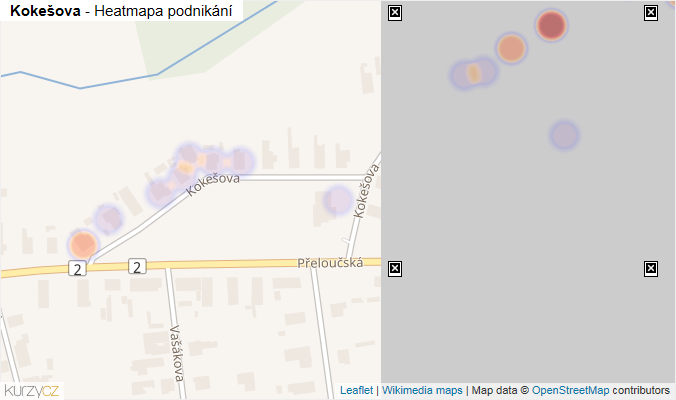 Mapa Kokešova - Firmy v ulici.