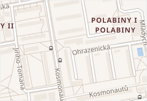 Kosmonautů v obci Pardubice - mapa ulice