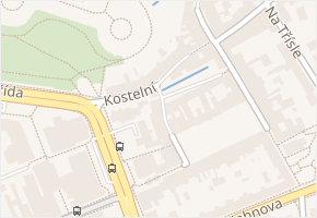 Kostelní v obci Pardubice - mapa ulice